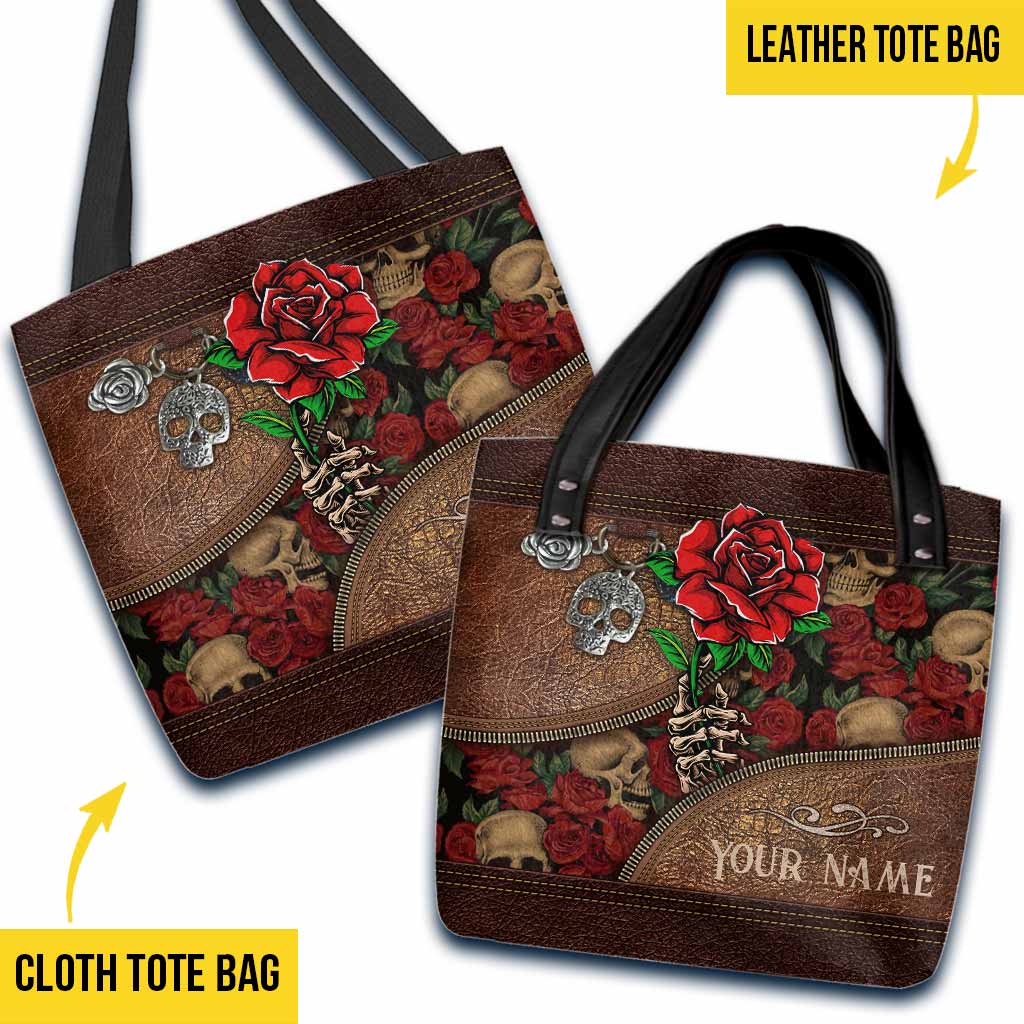 Skulls And Roses Personalized  Tote Bag