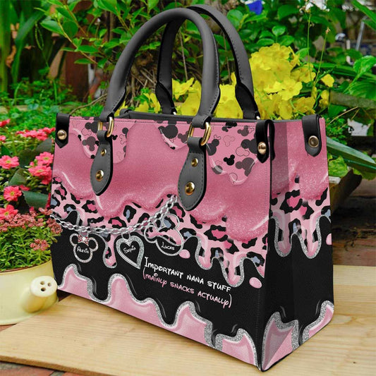 Important Nana Stuff - Personalized Leather Handbag