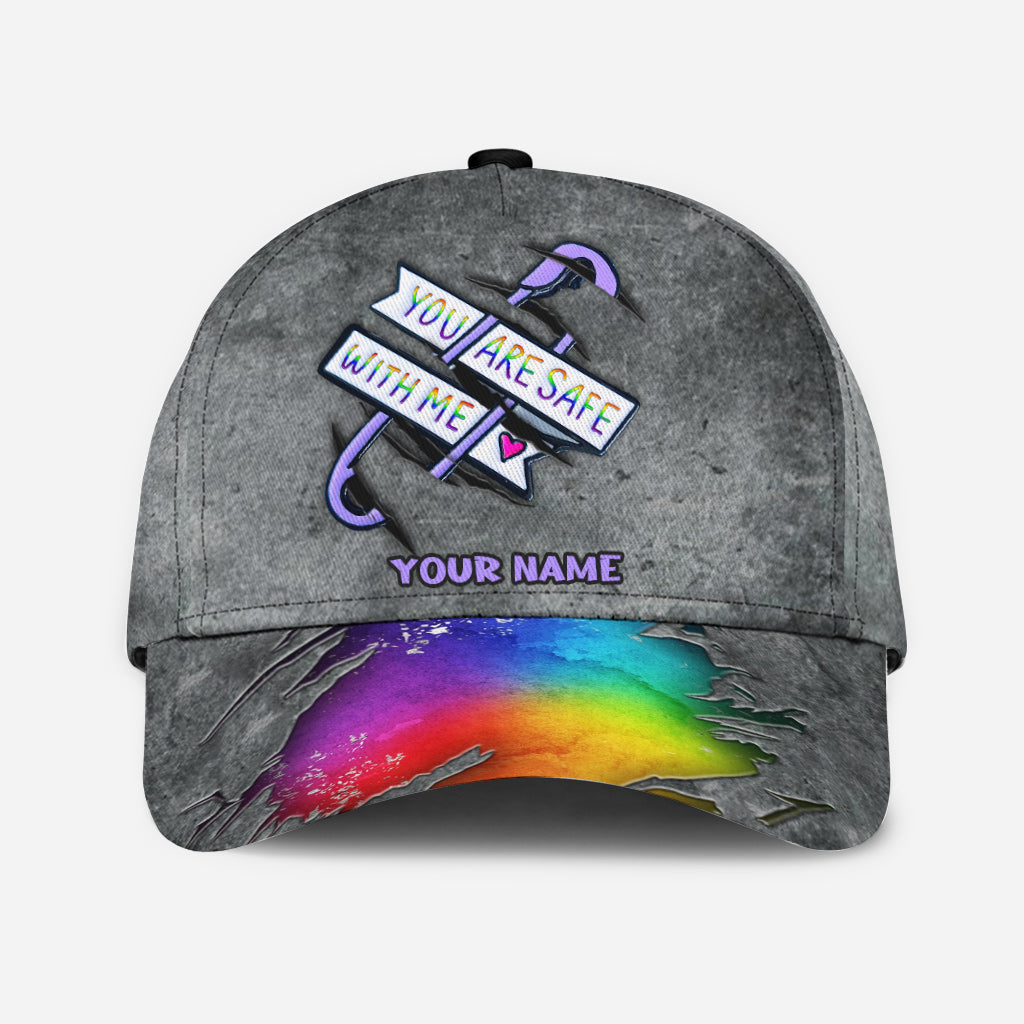 You Are Safe With Me - Personalized LGBT Support Classic Cap