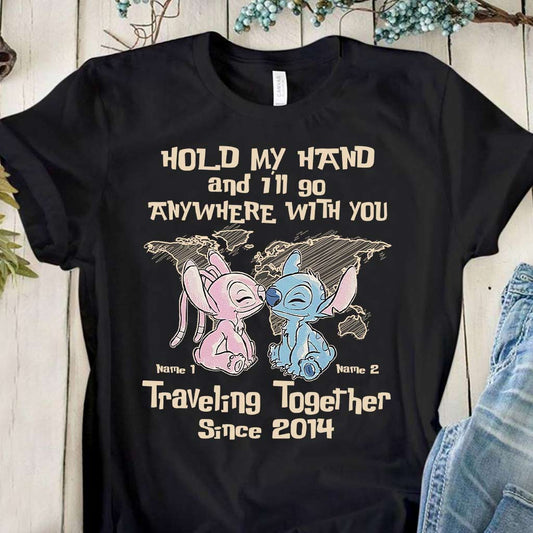 Hold My Hand - Personalized Couple Ohana T-shirt and Hoodie