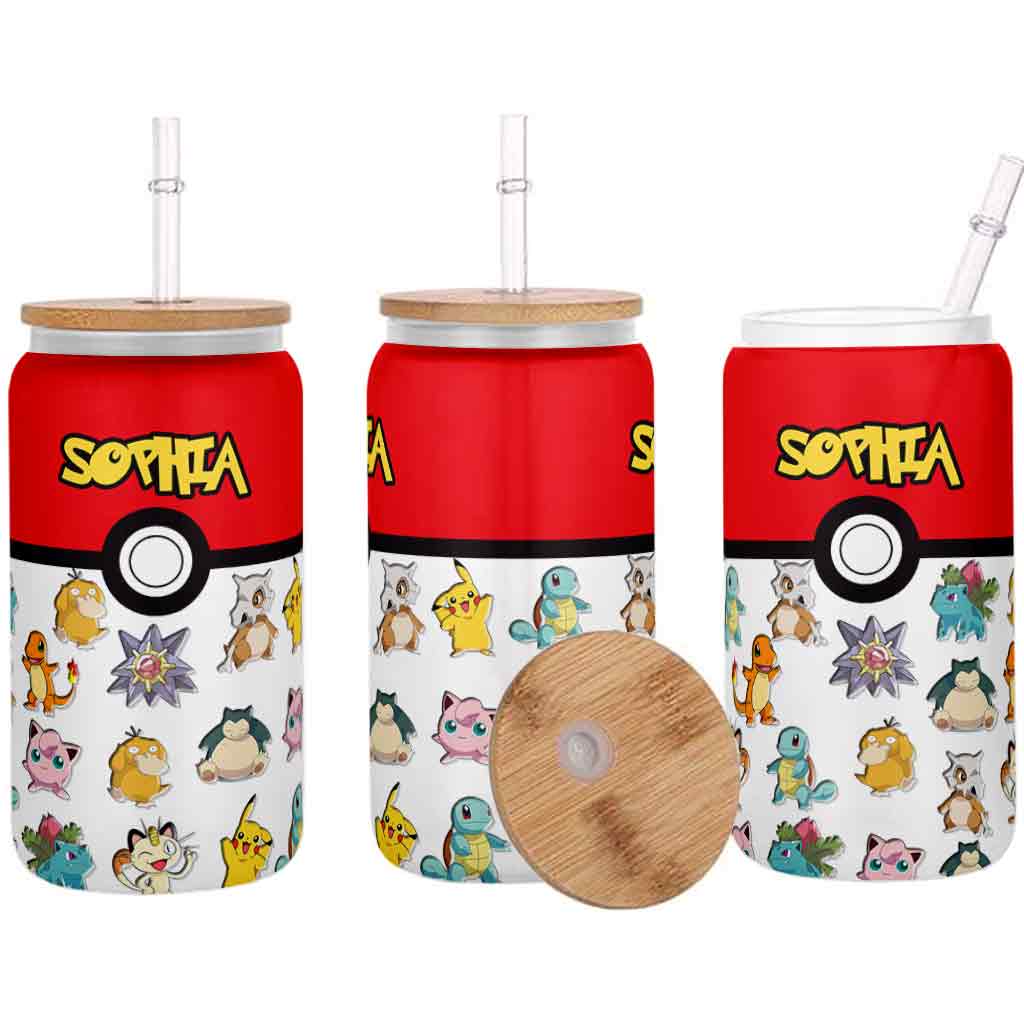 I Choose You - Personalized Monster Trainer Can Glass