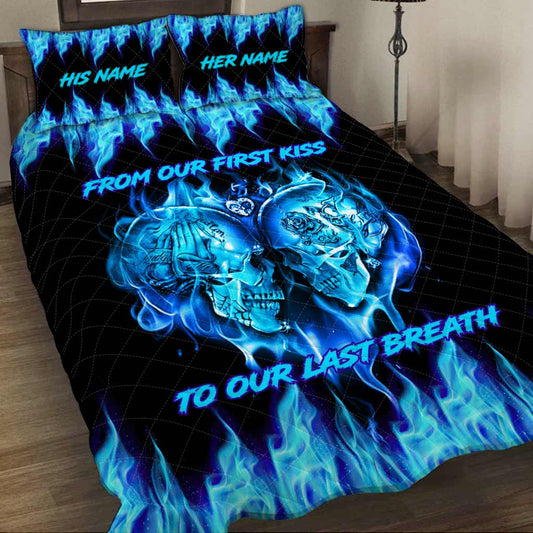 From Our First Kiss - Personalized Skull Quilt Set