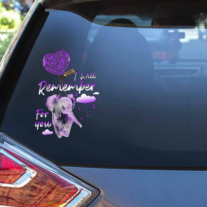 I Will Remember For You - Alzheimer Awareness Decal Full