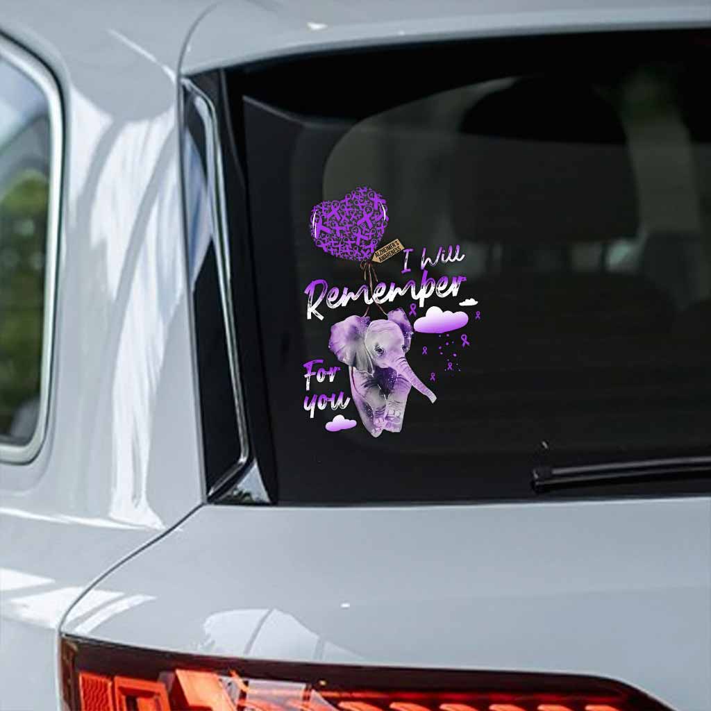 I Will Remember For You - Alzheimer Awareness Decal Full