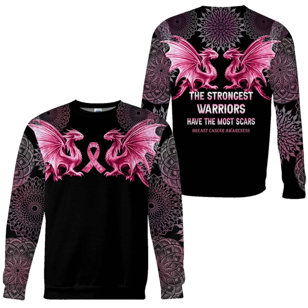 The Strongest Warriors Have The Most Scars - Breast Cancer Awareness All Over T-shirt and Hoodie