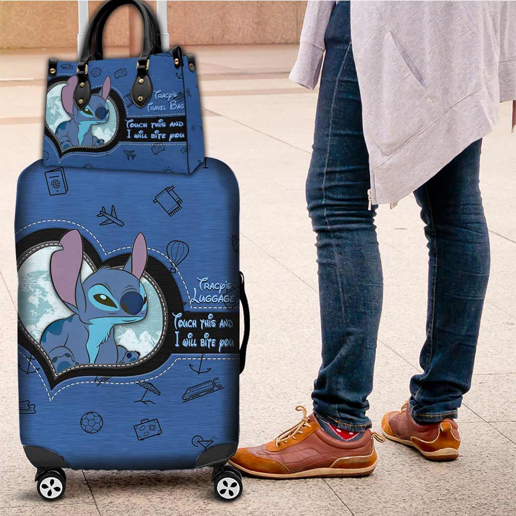 Touch This And I Will Bite You - Personalized Travelling Leather Handbag & Luggage Cover