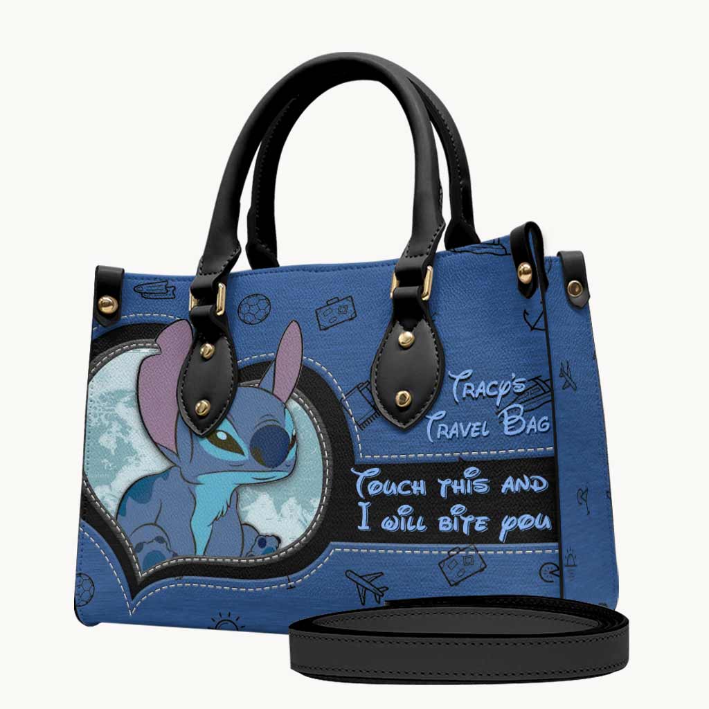 Touch This And I Will Bite You - Personalized Travelling Leather Handbag & Luggage Cover