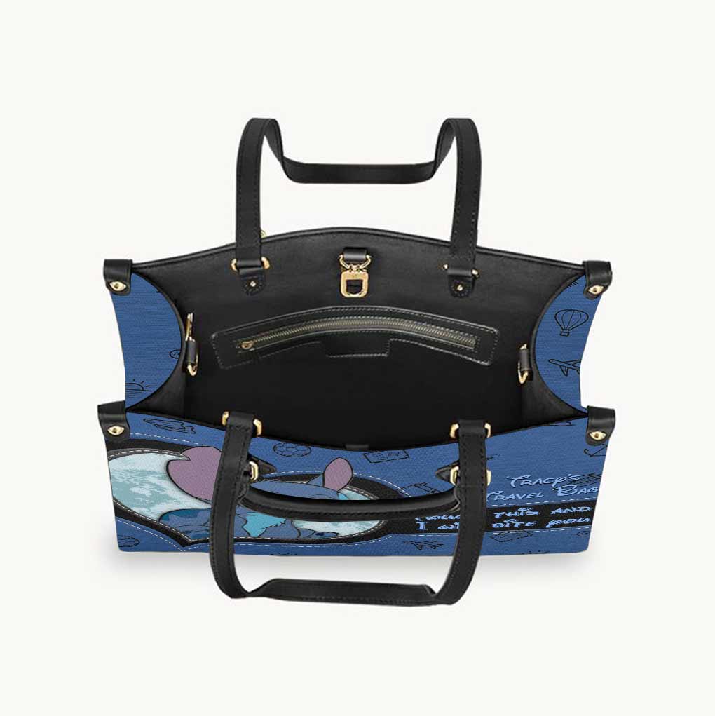 Touch This And I Will Bite You - Personalized Travelling Leather Handbag & Luggage Cover