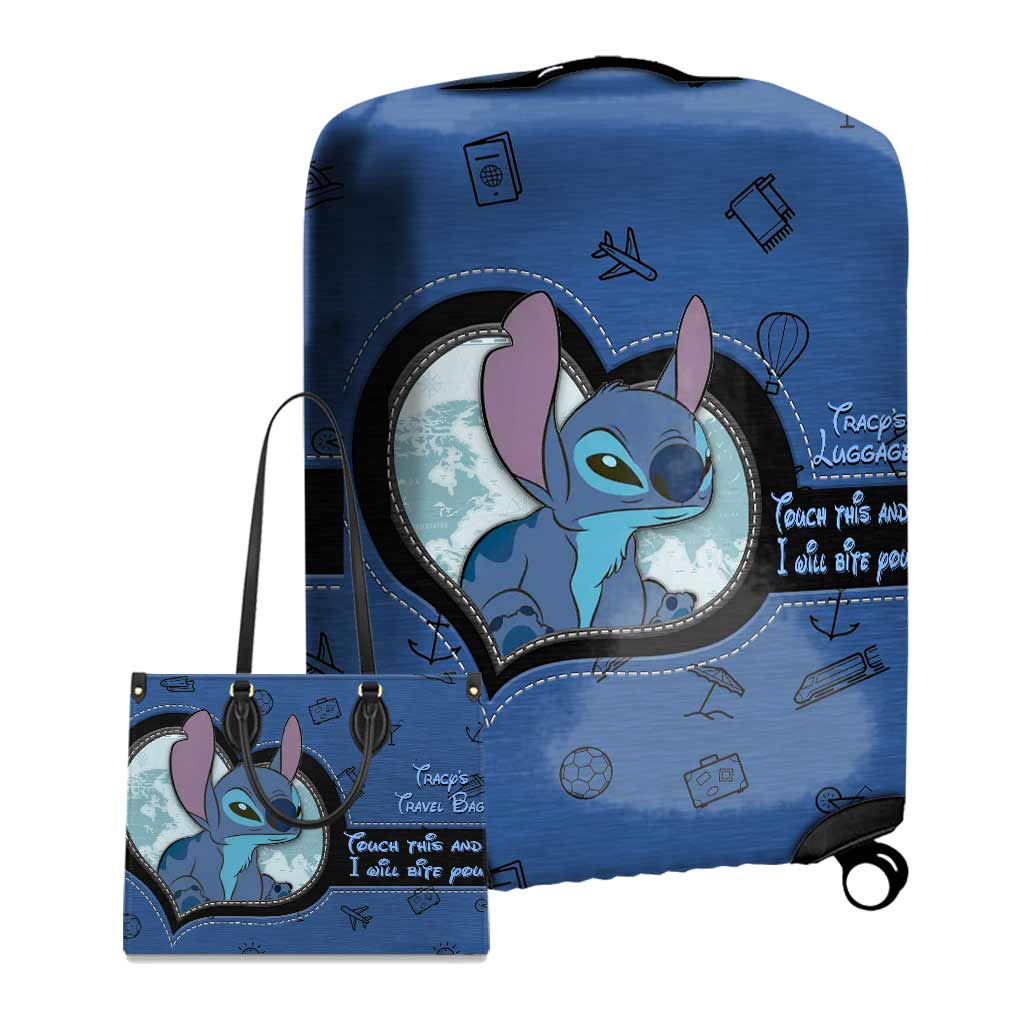 Touch This And I Will Bite You - Personalized Travelling Leather Handbag & Luggage Cover