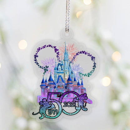 50 Years Of Magic World - Christmas Mouse Transparent Ornament (Printed On Both Sides)