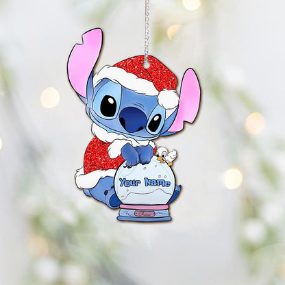 Ohana Christmas - Personalized Christmas Ohana Ornament (Printed On Both Sides)