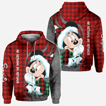 No Returns Or Refunds - Personalized Christmas Couple Hoodies