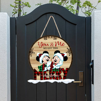 Merry Christmas - Personalized Couple Wood Sign