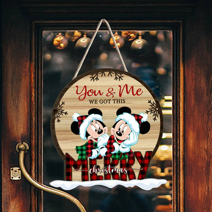 Merry Christmas - Personalized Couple Wood Sign