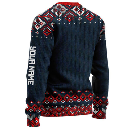 The Shitter Was Full - Personalized Christmas Sweater With Faux Wool Pattern Printed