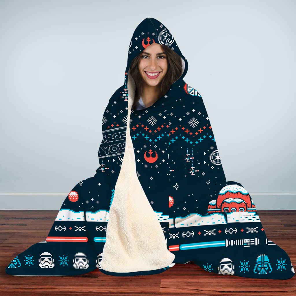 Merry Force Be With You - Personalized Christmas The Force Hooded Blanket