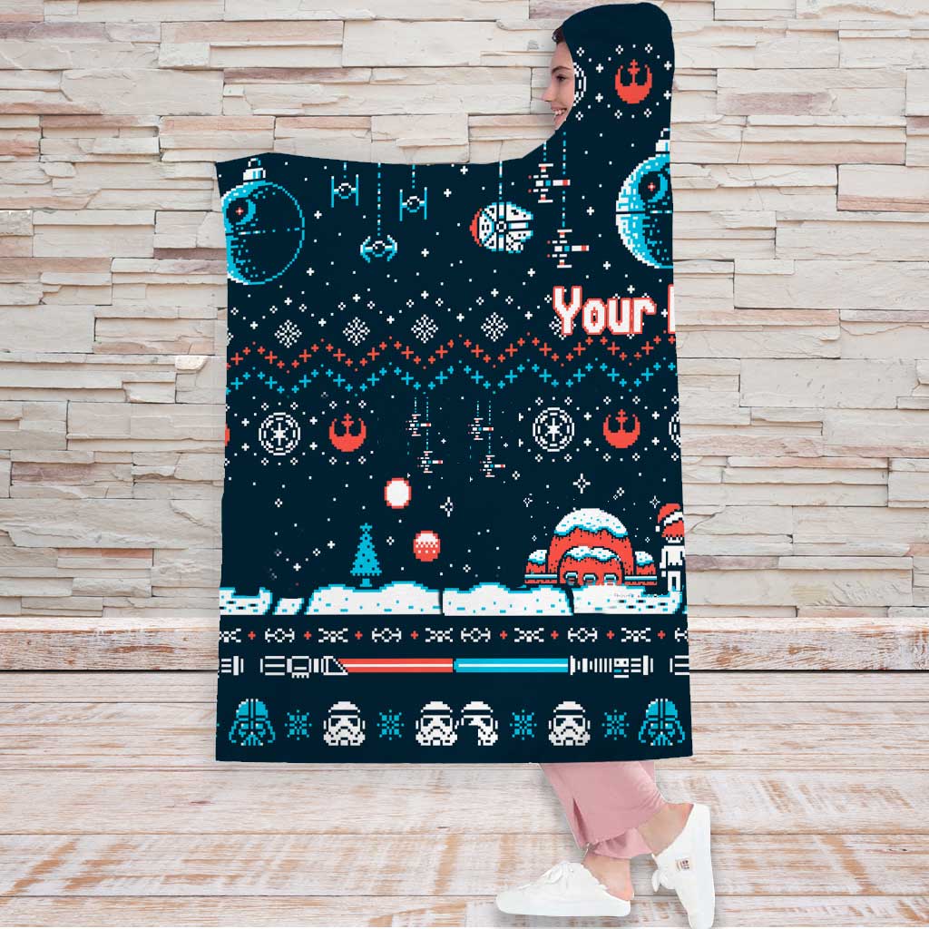 Merry Force Be With You - Personalized Christmas The Force Hooded Blanket