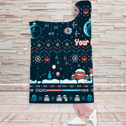 Merry Force Be With You - Personalized Christmas The Force Hooded Blanket