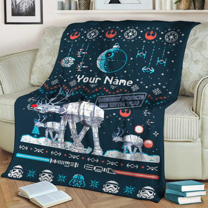 Merry Force Be With You - Personalized Christmas The Force Blanket