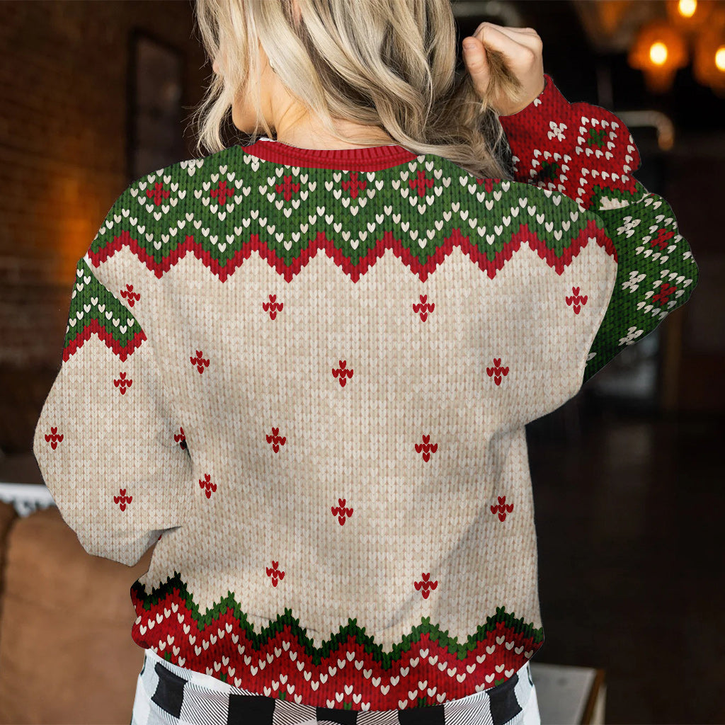 I Don't Even Have A Pla - Personalized Christmas Sweater With Faux Wool Pattern Printed