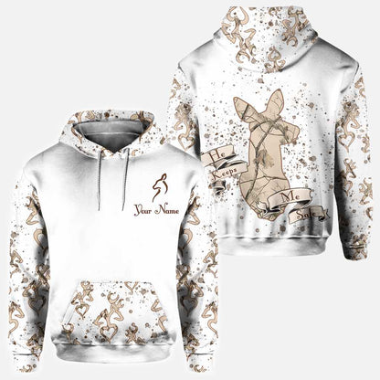 His Doe Her Buck - Personalized Couple Hunting All Over T-shirt and Hoodie