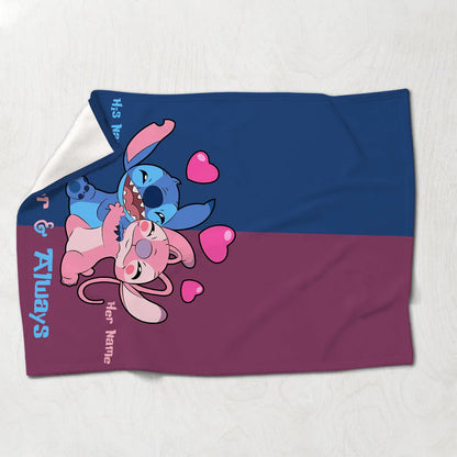 Forever And Always - Personalized Couple Ohana Blanket