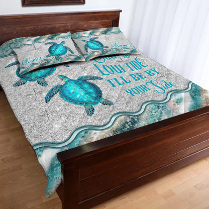 In High Tide - Personalized Couple Turtle Quilt Set