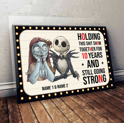 Holding This Show Together - Personalized Couple Nightmare Poster With 3D Pattern Print