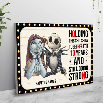 Holding This Show Together - Personalized Couple Nightmare Poster With 3D Pattern Print