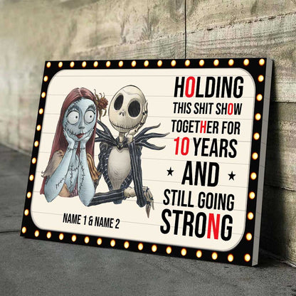 Holding This Show Together - Personalized Couple Nightmare Poster With 3D Pattern Print