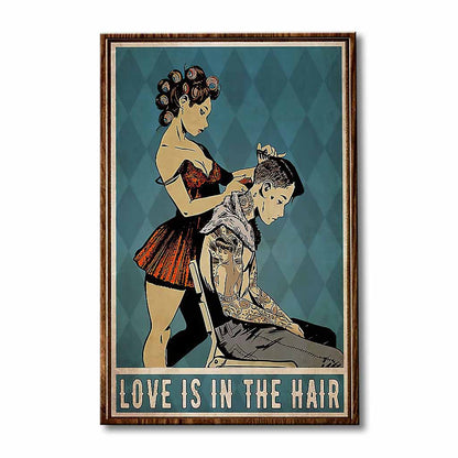 Love Is In The Hair - Hairdresser Poster 0621