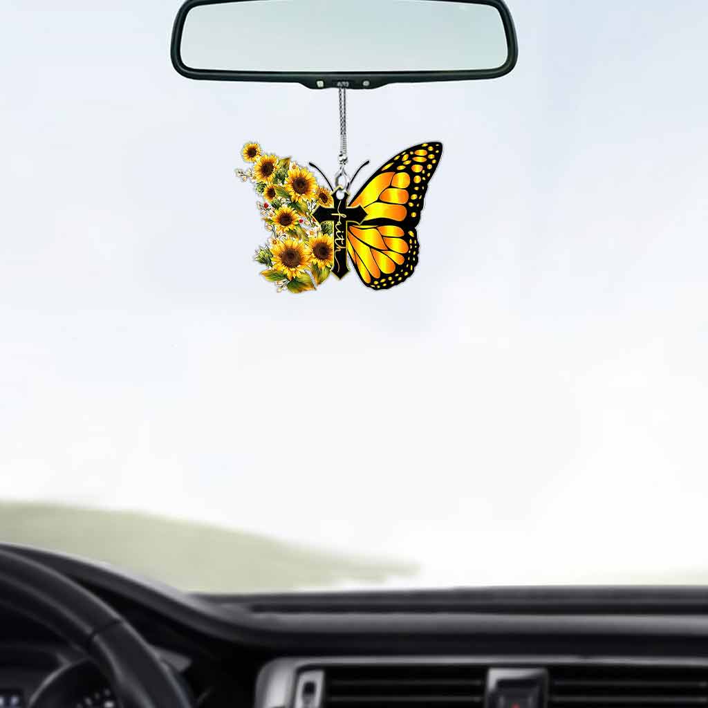 Faith - Sunflower Car Ornament (Printed On Both Sides) 062021