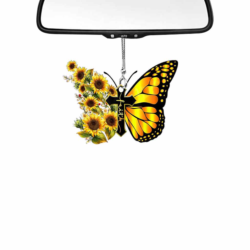 Faith - Sunflower Car Ornament (Printed On Both Sides) 062021