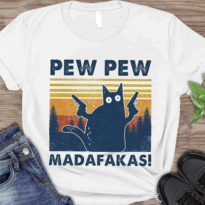 Pew Pew  - Black Cat T-shirt And Hoodie 290620