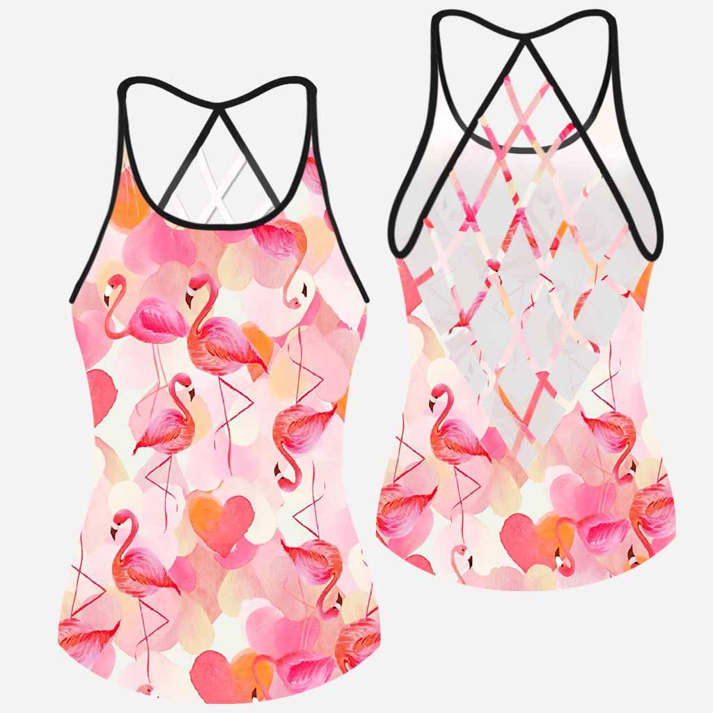 Love Flamingos Cross Tank Top