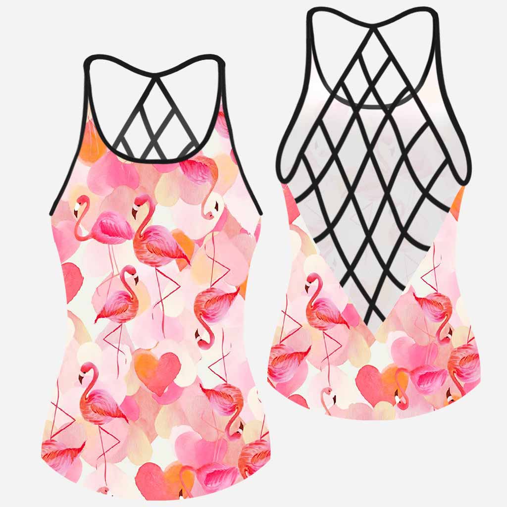 Love Flamingos Cross Tank Top