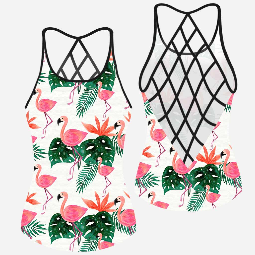 Love Flamingos Cross Tank Top