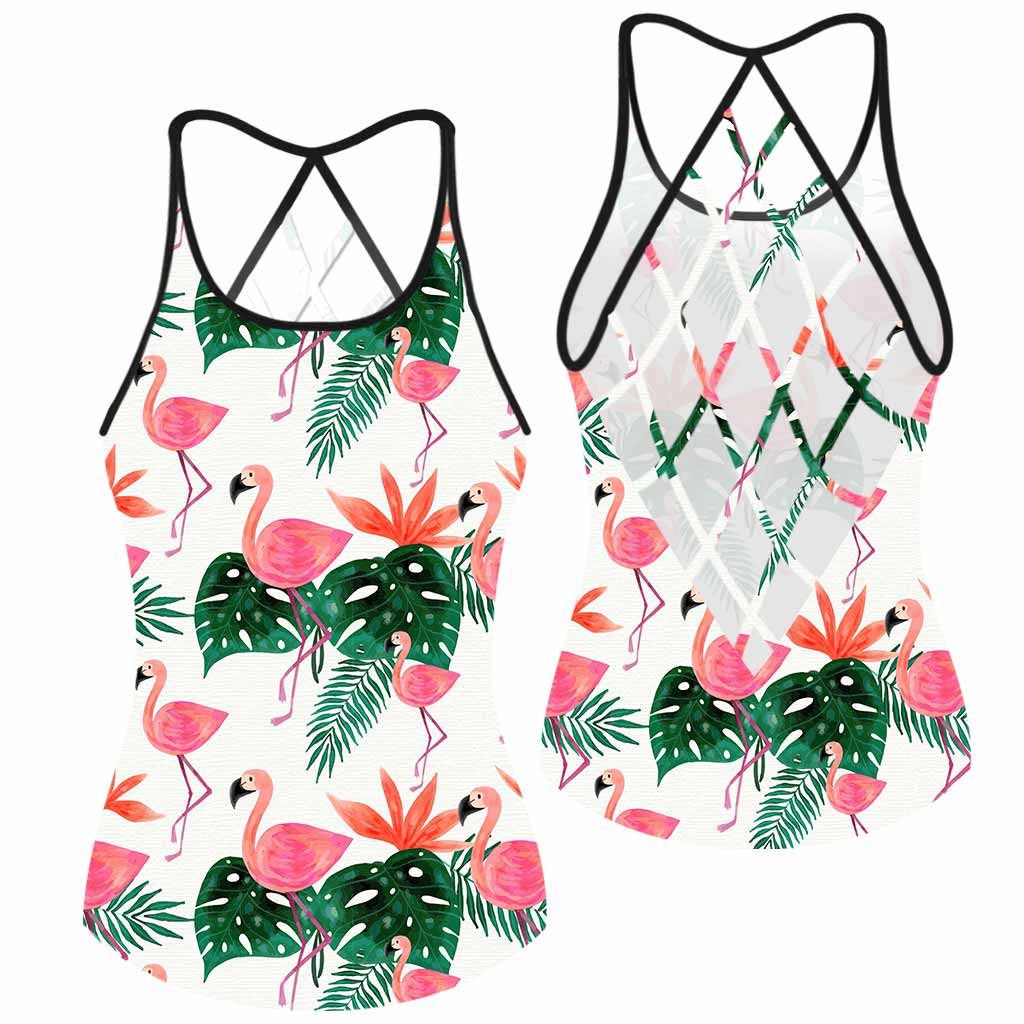 Love Flamingos Cross Tank Top