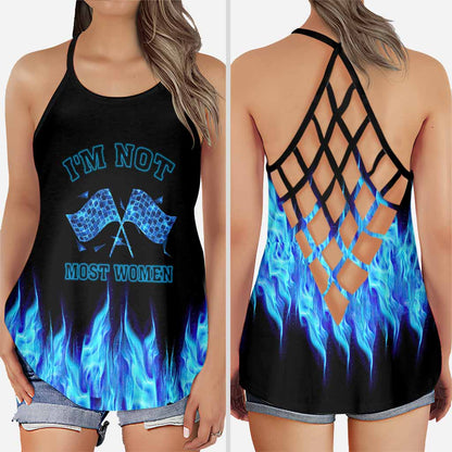 Not Most Women - Racing Cross Tank Top