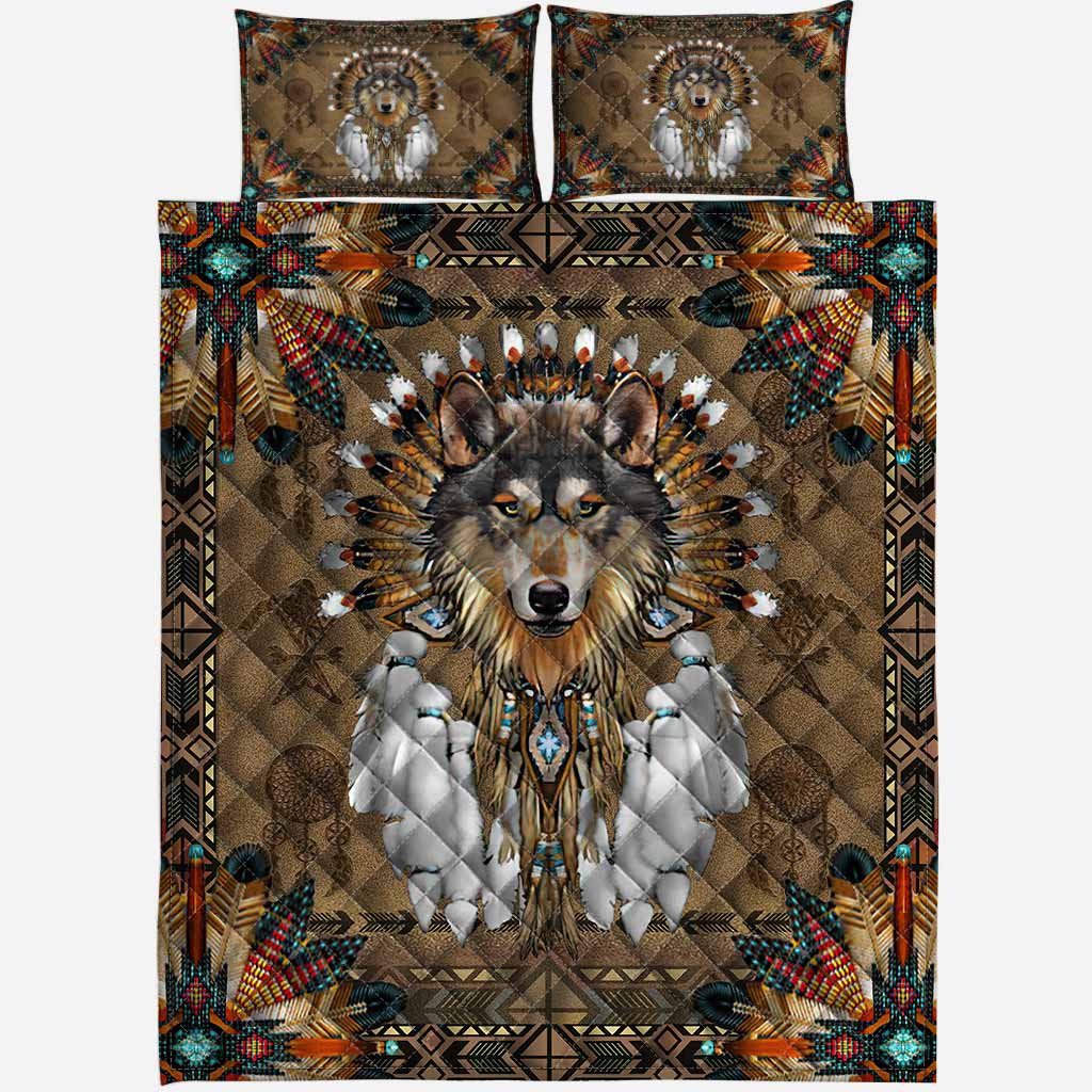 Native Wolf - Native American Quilt Set