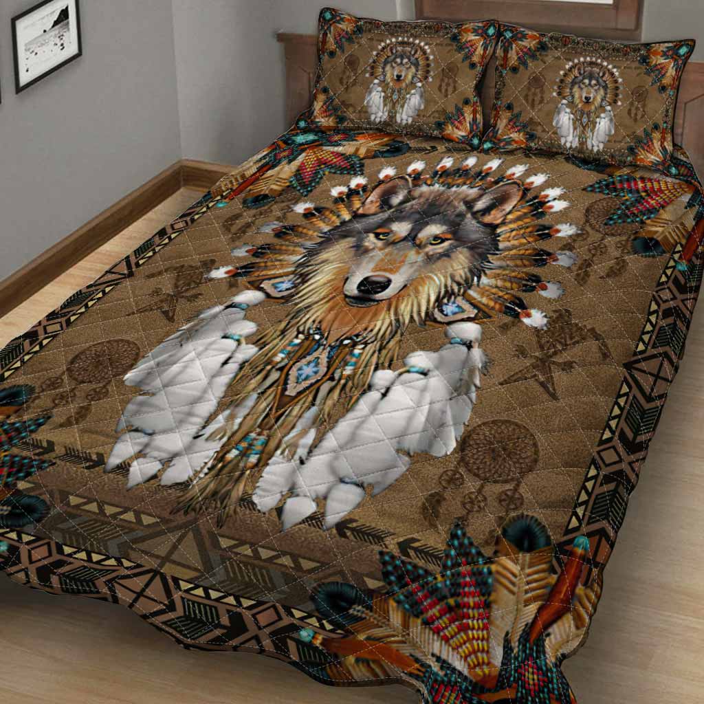 Native Wolf - Native American Quilt Set