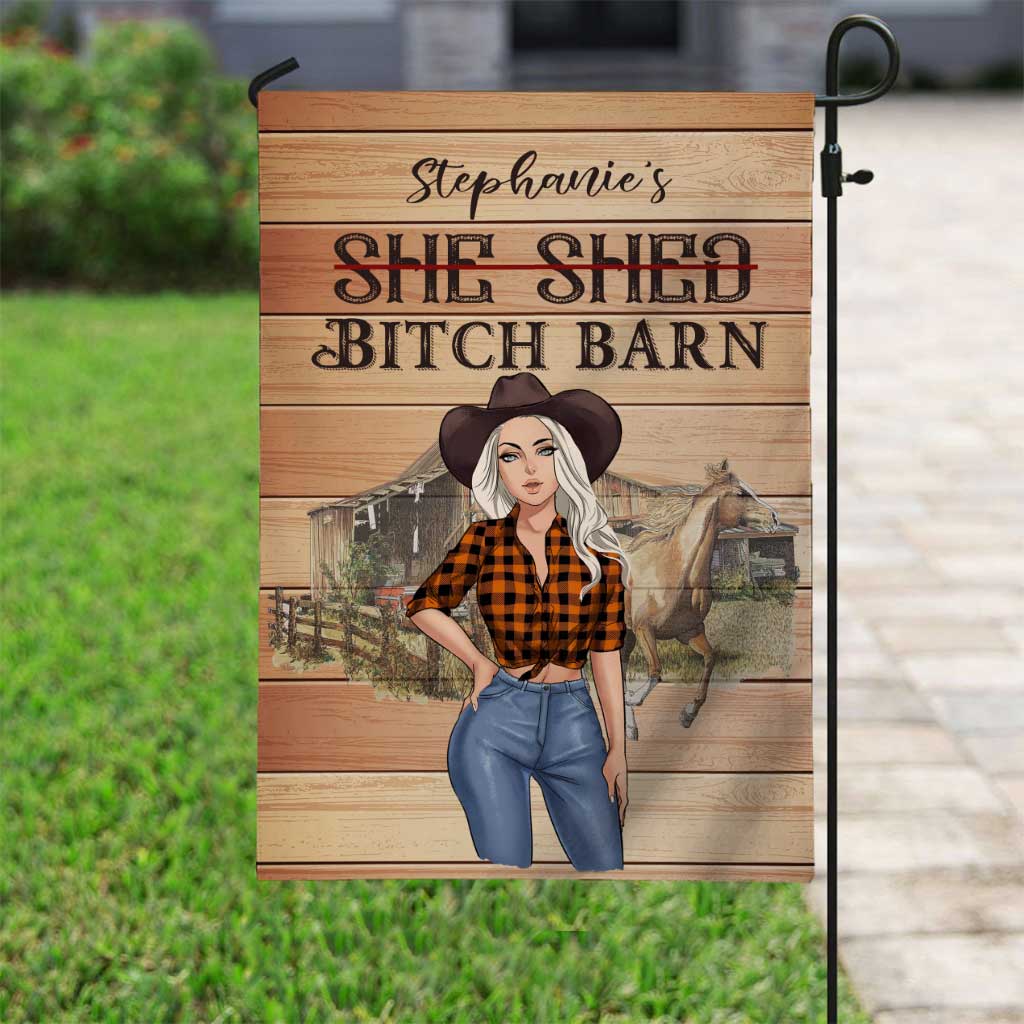 Horse Girl Barn - Personalized Garden Flag