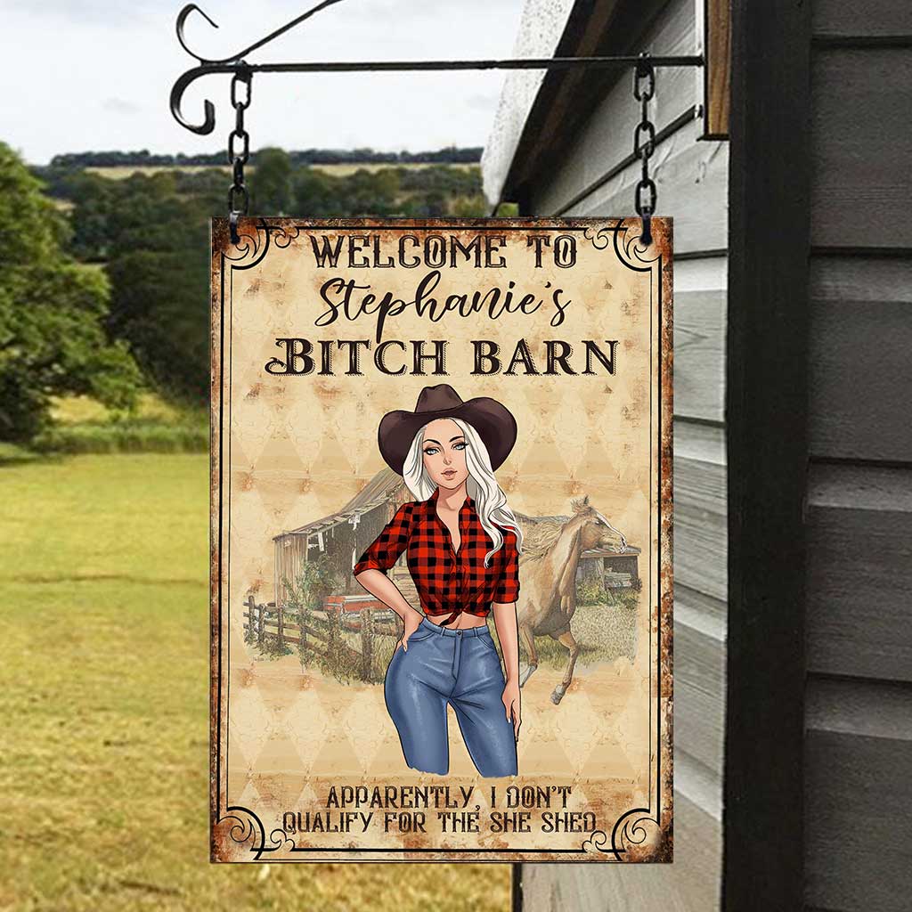 Horse Girl Barn - Personalized Horse Rectangle Metal Sign