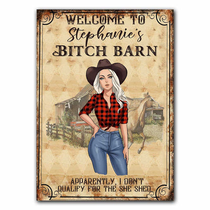 Horse Girl Barn - Personalized Horse Rectangle Metal Sign