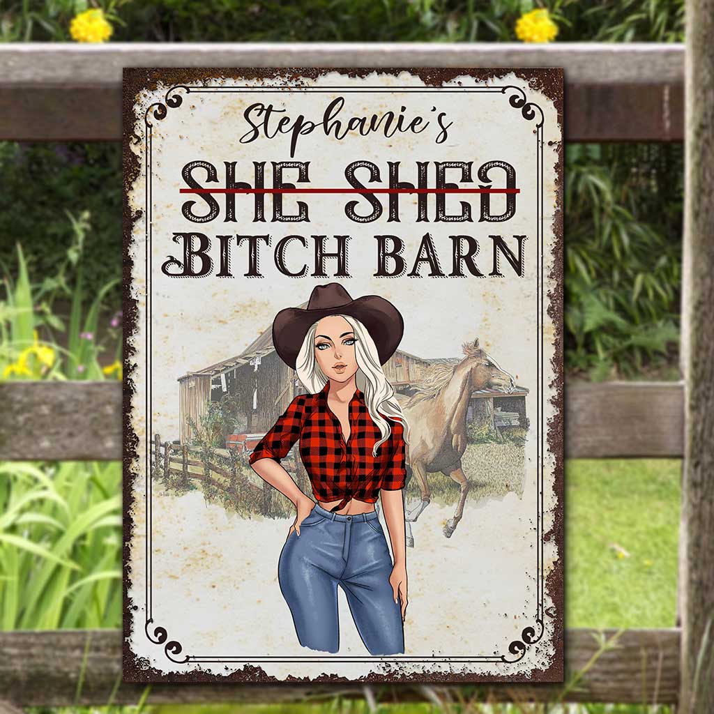 Horse Girl Barn - Personalized Horse Rectangle Metal Sign