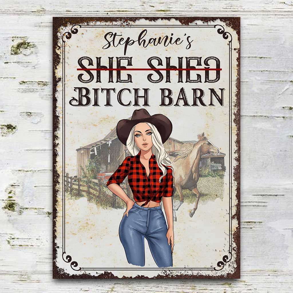 Horse Girl Barn - Personalized Horse Rectangle Metal Sign