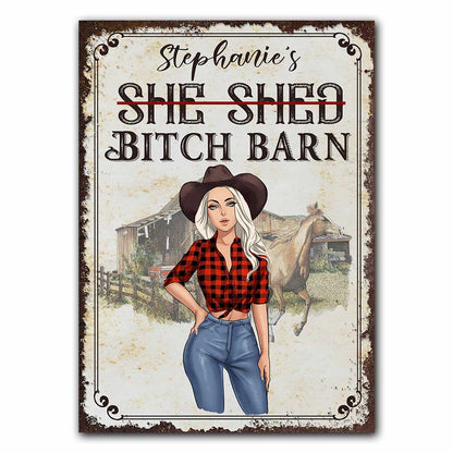 Horse Girl Barn - Personalized Horse Rectangle Metal Sign