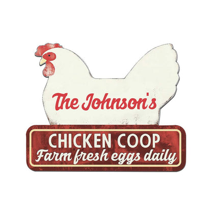 Chicken Coop - Personalized Chicken Cut Metal Sign