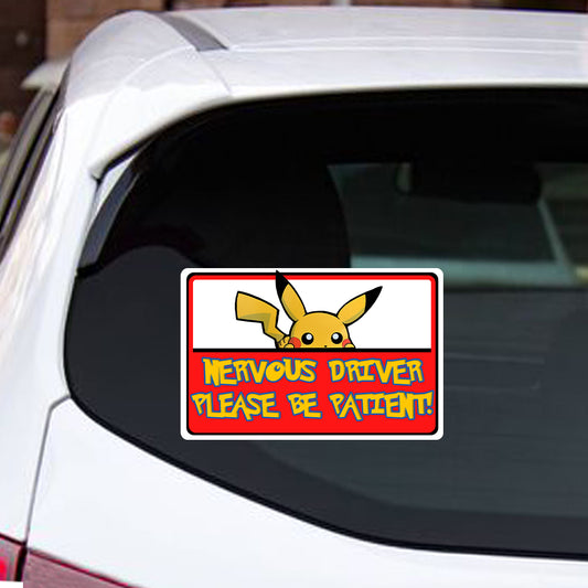 Nervous Driver Please Be Patience - Personalized Monster Trainer Decal Full