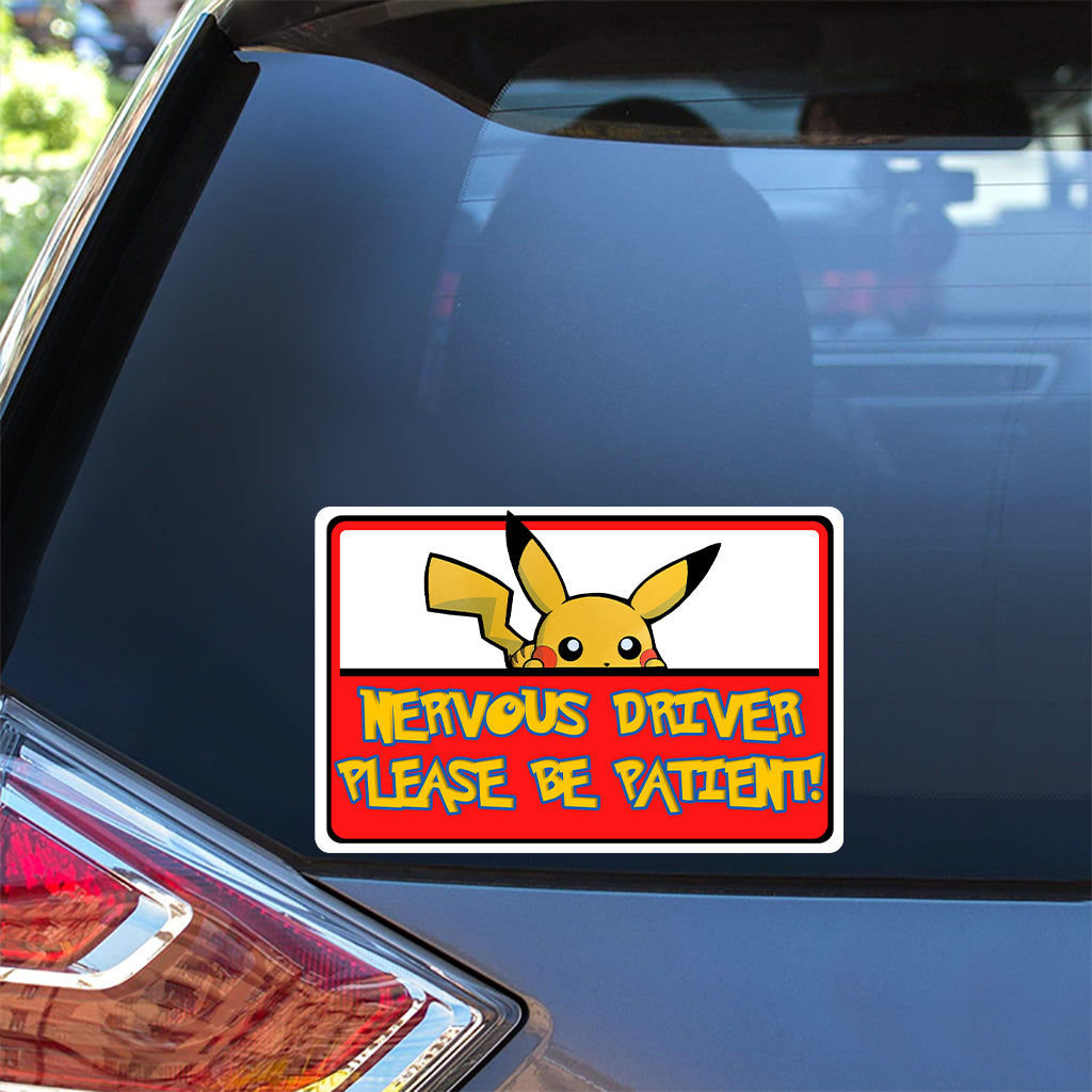 Nervous Driver Please Be Patience - Personalized Monster Trainer Decal Full